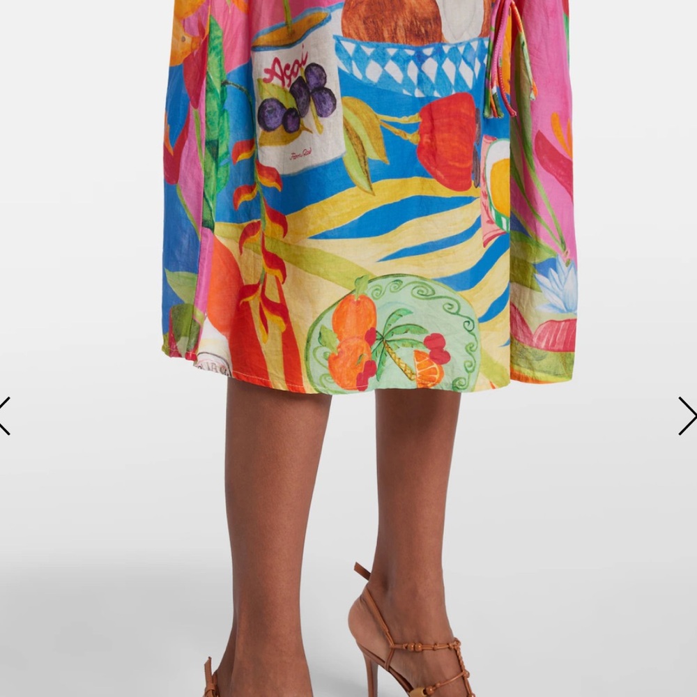 FARM RIO Multicolor Summer Picnic Midi Dress - Picture 6 of 9